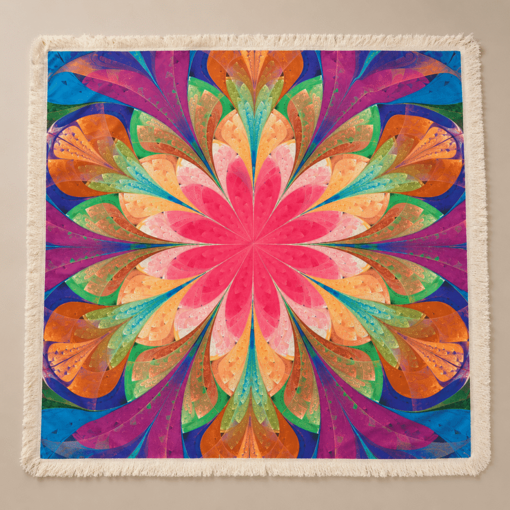 Manta Aria decorativa con diseño floral colorido