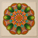 Manta Mandala decorativa con diseño floral colorido
