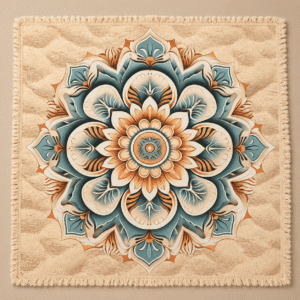 Manta Siena decorativa con diseño mandala en tonos beige