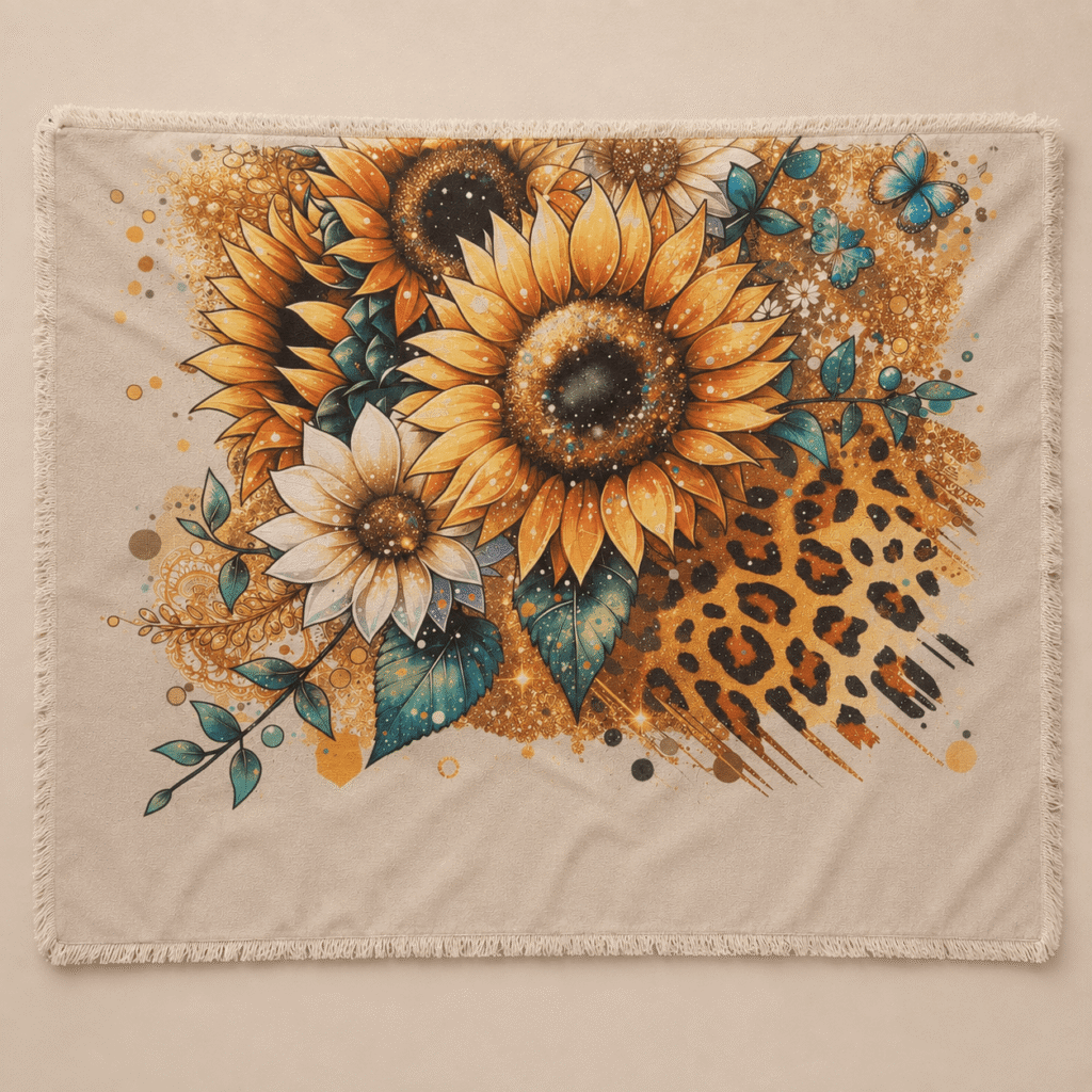 Manta Sunflower decorativa con diseño de girasoles
